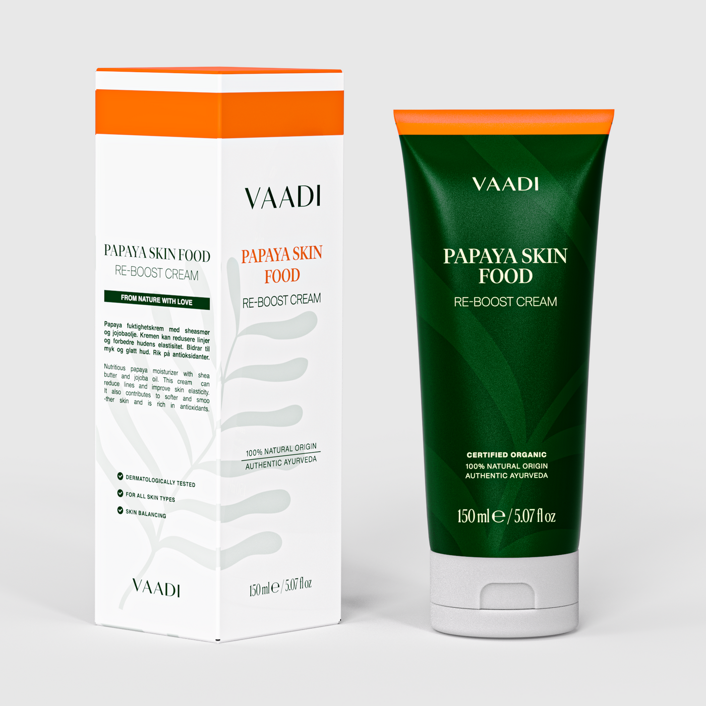 Vaadi Papaya Skin Food - ny forpakning (tube laget av sukkerrør!) Samme unike innhold.