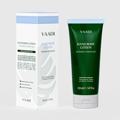 Vaadi Hand & Body Lotion - ny forpakning (tube laget av sukkerrør!) Samme unike innhold.