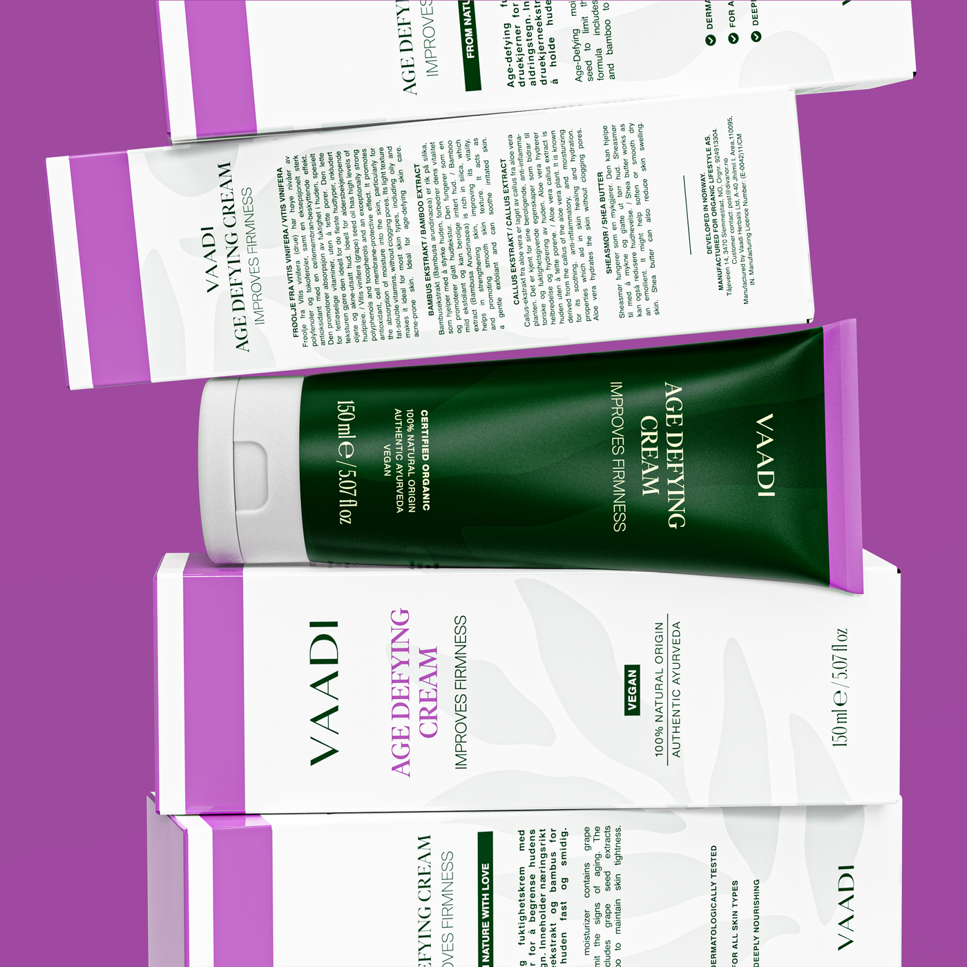 Vaadi Age Defying Cream - ny forpakning (tube laget av sukkerrør!) Samme unike innhold.