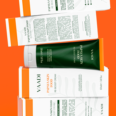 Vaadi Papaya Skin Food - ny forpakning (tube laget av sukkerrør!) Samme unike innhold.